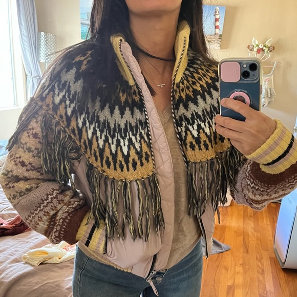 Free People Fringe Coat Native Print - Picture 5 of 6